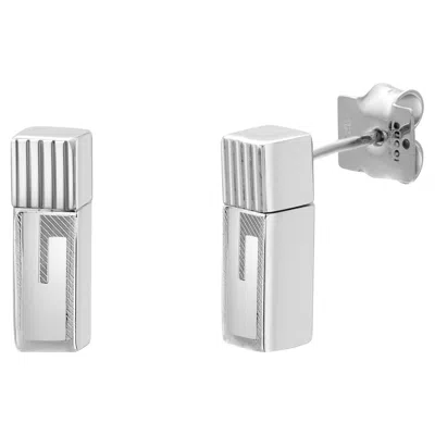 Pre-owned Gucci Vintage Minimalistic Sterling Silver Drop Earrings In Multi