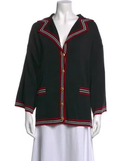 Pre-owned Gucci Vintage Open Front Sweater In Black