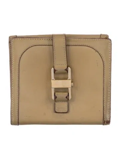 Pre-owned Gucci Vintage Patent Compact Patent Leather Compact Wallet In Neutral