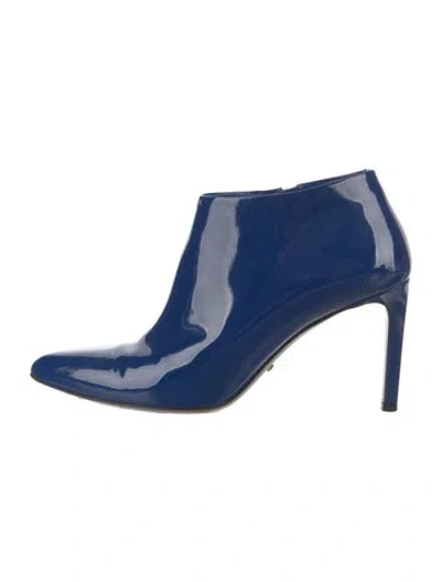 Pre-owned Gucci Vintage Patent Leather Boots In Blue