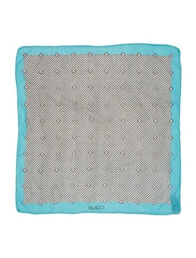 Pre-owned Gucci Vintage Printed Scarf In Blue
