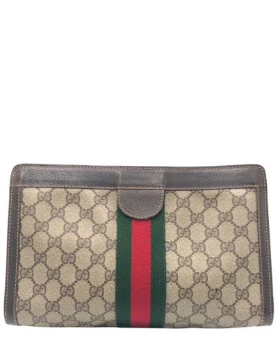 Gucci Vintage Pvc Clutch Bag (authentic Pre-loved) In Gray