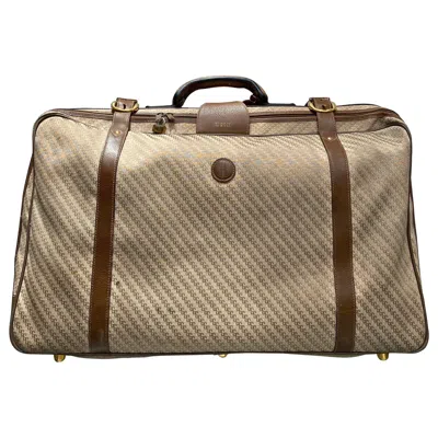 Pre-owned Gucci Vintage Rare Gg Monogram Suitcase Travel Luggage In Brown