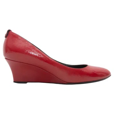 Pre-owned Gucci Vintage Red  Patent Wedge Pumps