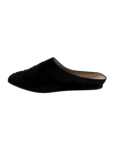 Pre-owned Gucci Vintage Satin Mules In Black