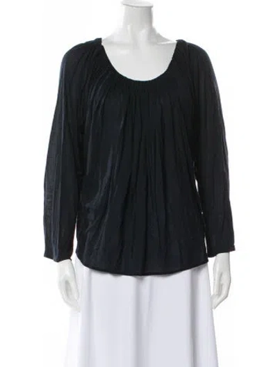 Pre-owned Gucci Vintage Scoop Neck Blouse In Black