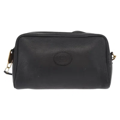 Pre-owned Gucci Vintage Shoulder Bag Leather Black Leather Shoulder Bag Bag ()