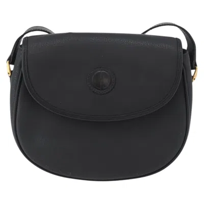 Pre-owned Gucci Vintage Shoulder Bag Leather Black Leather Shoulder Bag Bag ()
