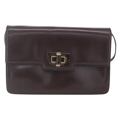 Pre-owned Gucci Vintage Shoulder Bag Leather Brown Leather Shoulder Bag Bag ()
