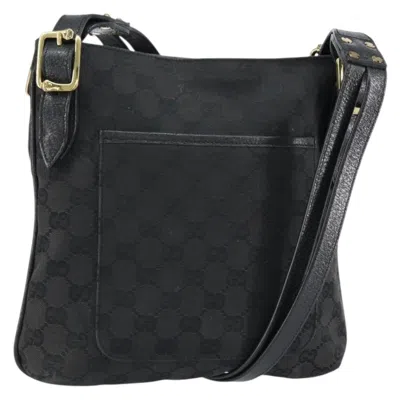 Pre-owned Gucci Vintage Shoulder Bag Monogram Canvas Black Canvas Shoulder Bag Bag ()