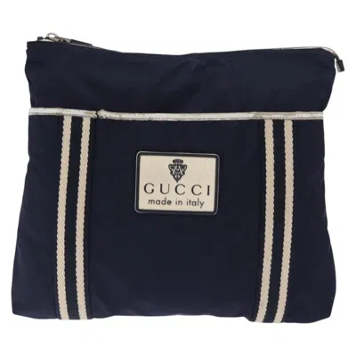 Pre-owned Gucci Vintage Shoulder Bag Nylon Navy Nylon Shoulder Bag Bag () In Blue