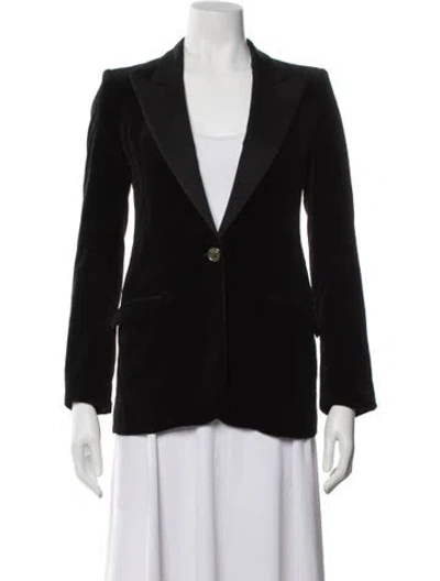 Pre-owned Gucci Vintage Silk Blazer In Black