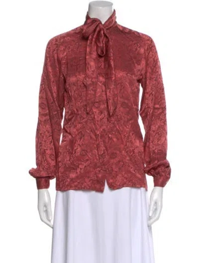 Pre-owned Gucci Vintage Silk Blouse In Pink