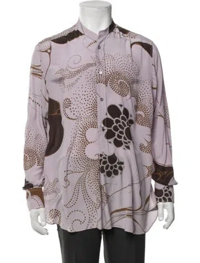 Pre-owned Gucci Vintage Silk Shirt In Purple