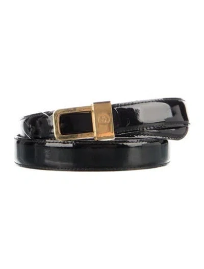 Pre-owned Gucci Vintage Skinny Belt In Black
