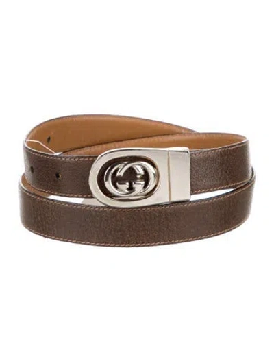 Pre-owned Gucci Vintage Skinny Belt In Brown