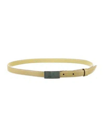 Pre-owned Gucci Vintage Skinny Belt In Yellow