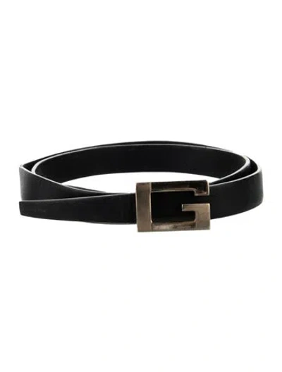 Pre-owned Gucci Vintage Skinny Leather Belt Belt In Black