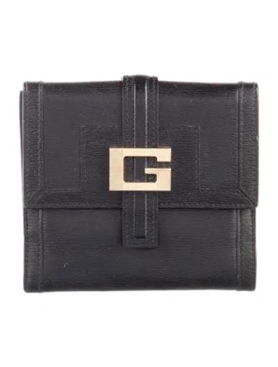 Pre-owned Gucci Vintage Square G Compact Compact Wallet In Black