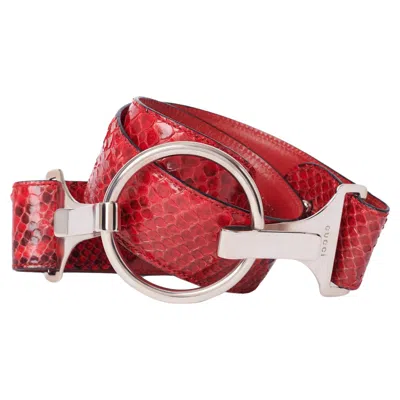 Pre-owned Gucci Vintage S/s 1996 Runway Red Python Belt