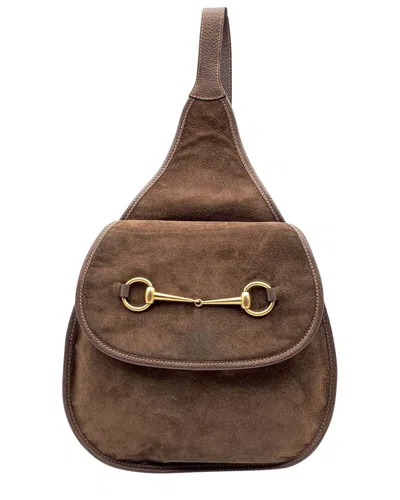 Gucci Vintage Suede Backpack Horsebit (authentic Pre-loved) In Brown