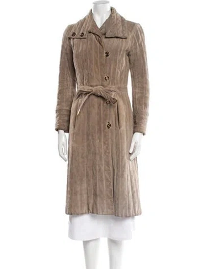Pre-owned Gucci Vintage Suede Coat In Neutral