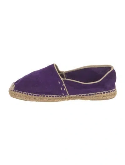 Pre-owned Gucci Vintage Suede Espadrilles In Purple