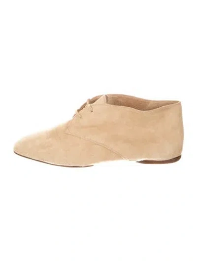 Pre-owned Gucci Vintage Suede Oxfords In Neutral