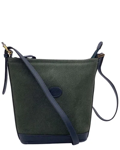 Pre-owned Gucci Vintage Suede Shoulder Bag Interlocking (authentic Pre-loved)
