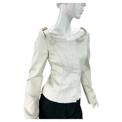 Pre-owned Gucci Vintage Tom Ford For  Fw 2003 White Tailoring Jacket Italian 38
