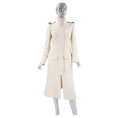 Pre-owned Gucci Vintage Tom Ford X  Fw 2003 White Wool Cashmere Archive Coat It 42 - Us 6