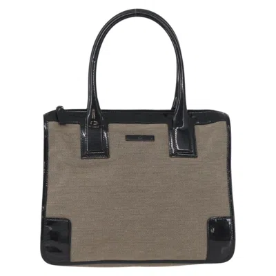 Pre-owned Gucci Vintage Tote Canvas Beige Canvas Tote Bag Bag () In Sand