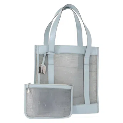 Pre-owned Gucci Vintage Tote Leather Blue Leather Tote Bag Bag ()