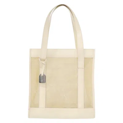 Pre-owned Gucci Vintage Tote Vinyl Beige Plastic Tote Bag Bag () In Sand
