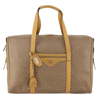 Pre-owned Gucci Vintage Travel Bag Gg Canvas Beige Pvc Travel Bag Bag () In Sand
