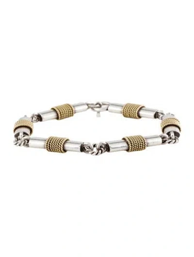 Pre-owned Gucci Vintage Two-tone Link Bracelet, 6.5" In Multi