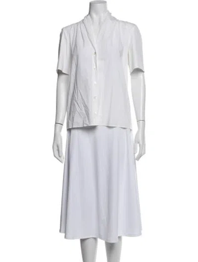 Pre-owned Gucci Vintage V-neck Blouse In White