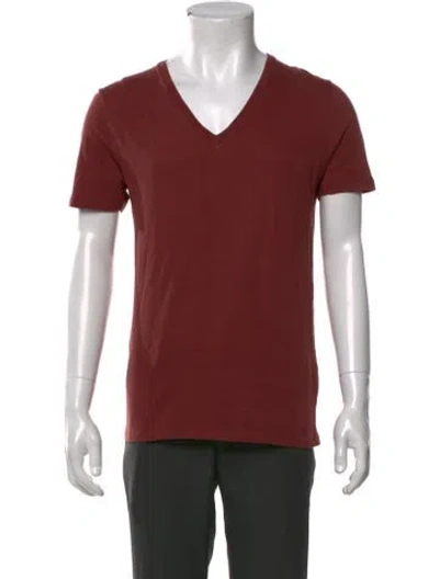 Pre-owned Gucci Vintage V-neck T-shirt In Red