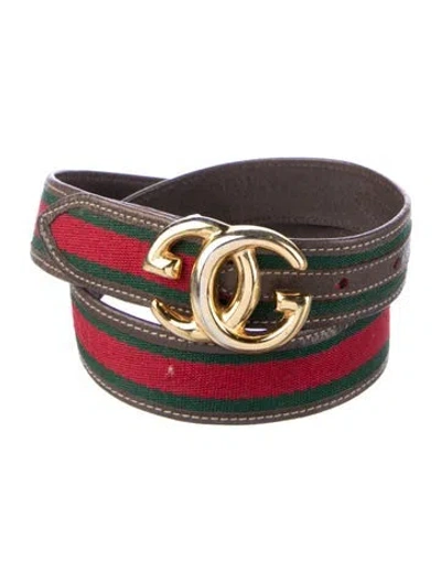 Pre-owned Gucci Vintage Web Accent Belt In Multi