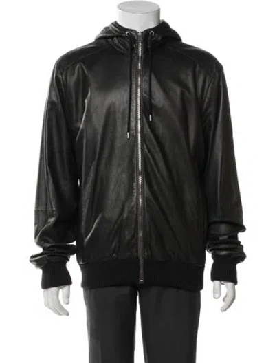 Pre-owned Gucci Vintage Web Accent Bomber Jacket In Black