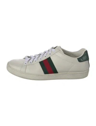 Pre-owned Gucci Vintage Web Accent Sneakers In White