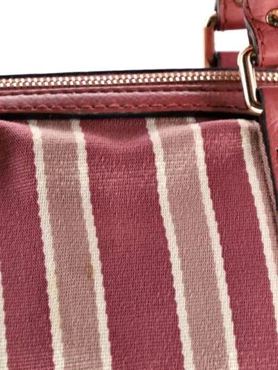 Pre-owned Gucci Vintage Web Boston Bag Leather Medium Satchel In Pink