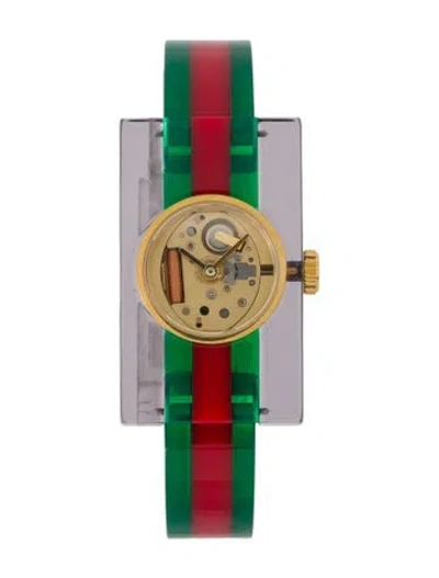 Pre-owned Gucci Vintage Web Watch, 24mm In Multi