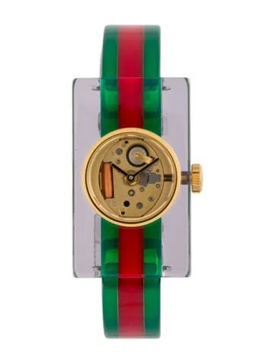 Pre-owned Gucci Vintage Web Watch, 24mm In Multi