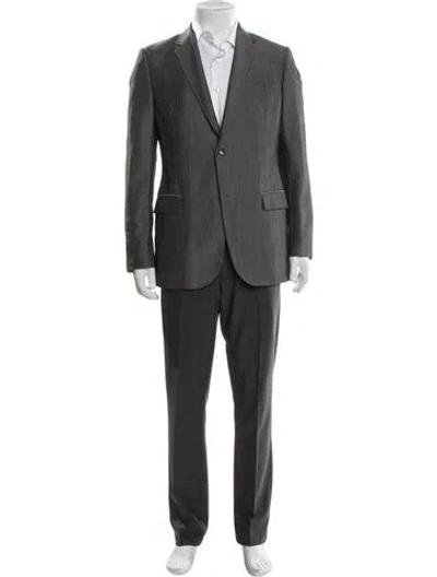 Pre-owned Gucci Vintage Wool Overcoat In Gray