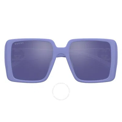 Gucci Violet Flash Square Ladies Sunglasses Gg1692sa 004 54 In Purple