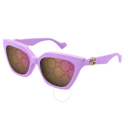 GUCCI GUCCI VIOLET LOGO CLIP-ON CAT EYE LADIES SUNGLASSES GG1542S 002 55