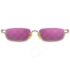 GUCCI GUCCI VIOLET LOGO RECTANGULAR UNISEX SUNGLASSES GG1278S 005 55