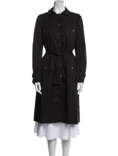 Pre-owned Gucci Virgin Wool Trench Coat In Black