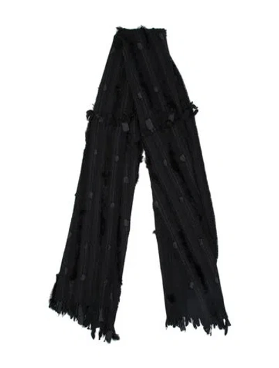 Pre-owned Gucci Virgin Wool Vintage Shawl In Black